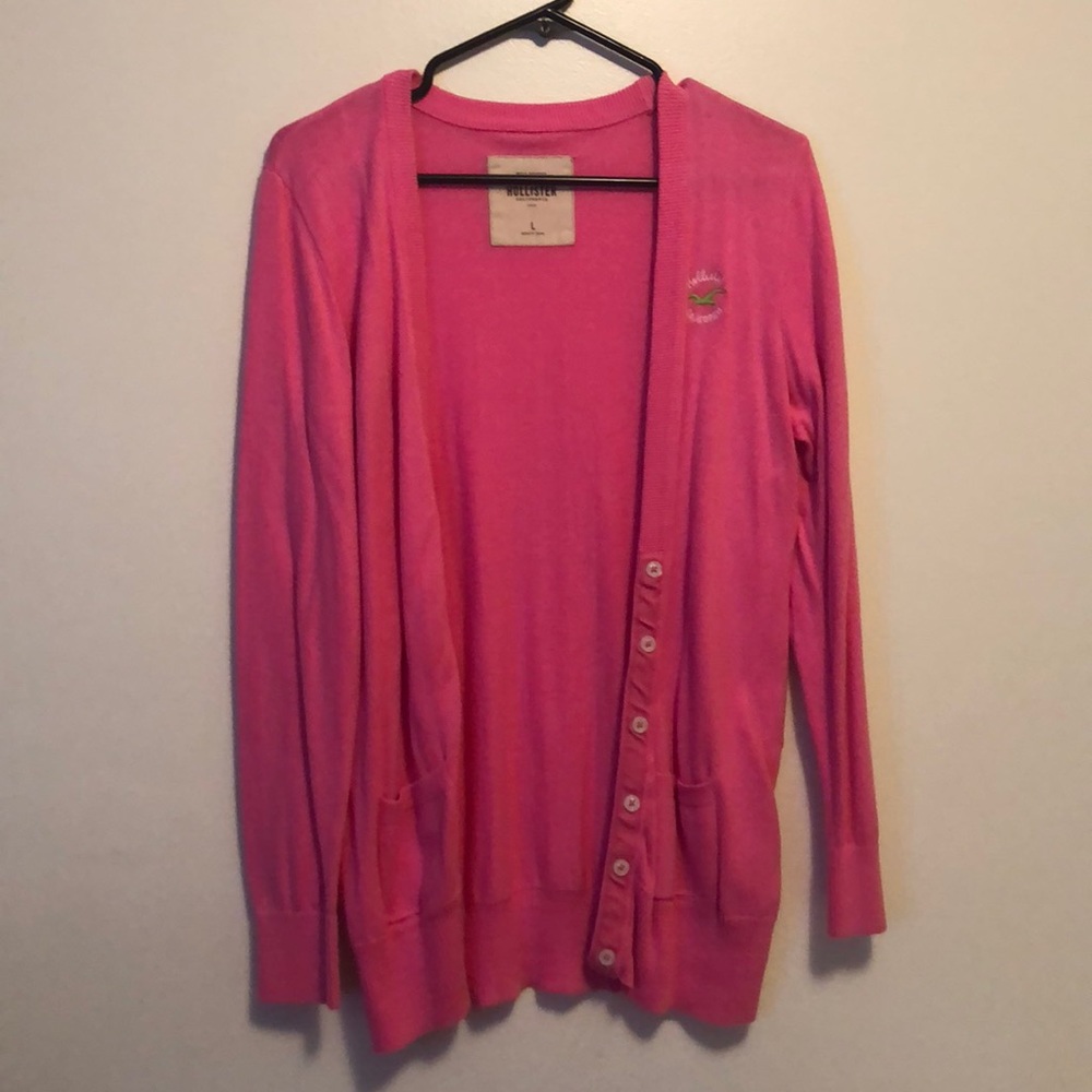 Pink Hollister cardigan